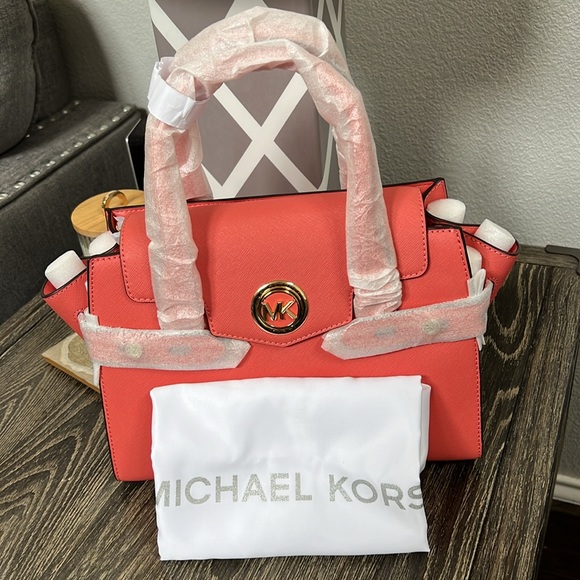 MICHAEL KORS CARMEN MEDIUM FLAP SATCHEL HANDBAG CROSSBODY - Picture 6 of 13